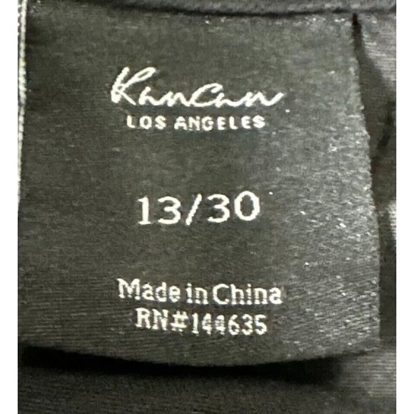 KanCan Jeans Black Side Ankle Zipper Raw Hem Distressed Denim Womens Size 13/30 - Picture 6 of 7